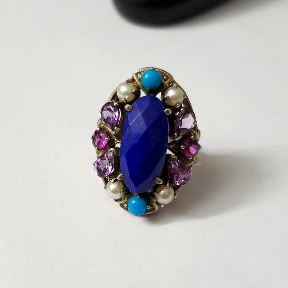Sterling Silver 925 Multigemstone Harem Ring